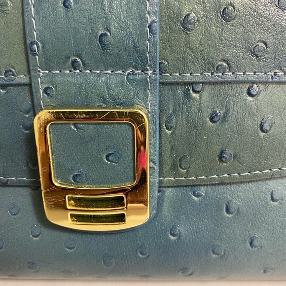 Rowallan of Scotland ‘Lydia’ embossed ostrich leather clutch handbag - Picture 3 of 7